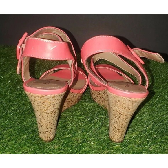 Style & Co, Allexus Open Toe Synthetic Wedge Heel, Coral, Women's Size 7 M - Picture 3 of 10